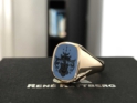 Siegelring für Herren mit rechteckigem blauem Lagenstein