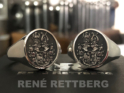 Kräftige Herrenringe mit 16x14mm ovalem Wappenrelief