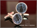Manschettenknöpfe CLASSICO RUND Silber mit Lagensteinen