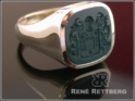 Gelbgold Siegelring mit antikem graviertem Jaspis